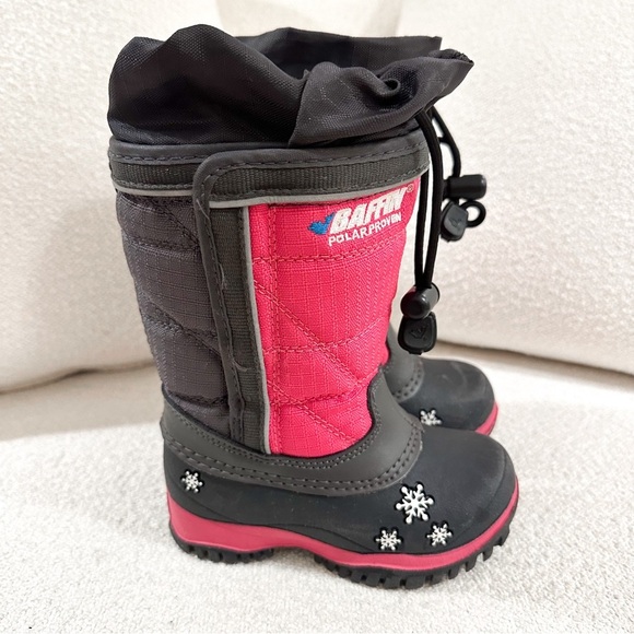 Baffin Winter Girls Boots Cheree -40C Childrens With Boot Liners sz 6 Pink Gray - Picture 1 of 5